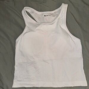 Lululemon White Ebb to Street Cropped Racerback Tank Top